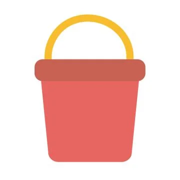 Bucket red on white background Stock Illustration