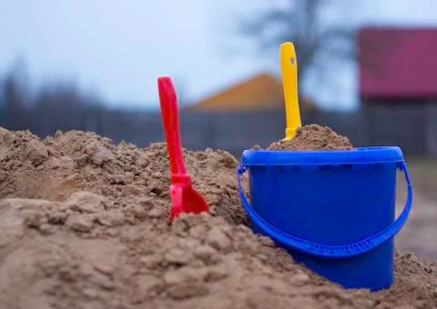 A bucket of sand Stock Photos