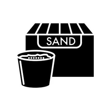 Bucket with sand, sand solid icon. vector illustration isolated on white. glyph イラスト素材