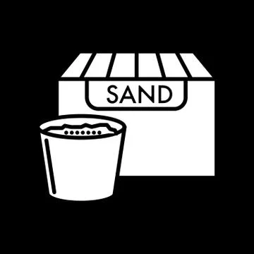 Bucket with sand, sand solid icon. vector illustration isolated on black. glyph Illustrazione stock