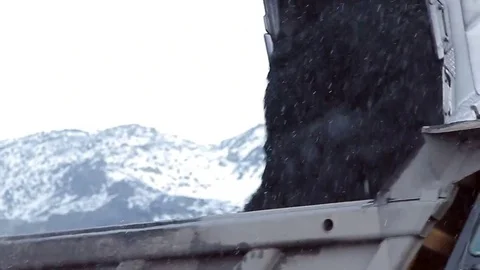 Bucket scoops coal Stock Footage 69078805