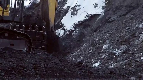 Bucket scoops coal Stock Footage 69078818