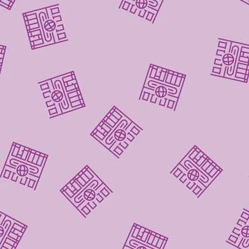 Bucket shop line seamless pattern Ilustración de archivo