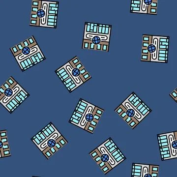 Bucket shop vector seamless pattern Ilustración de archivo