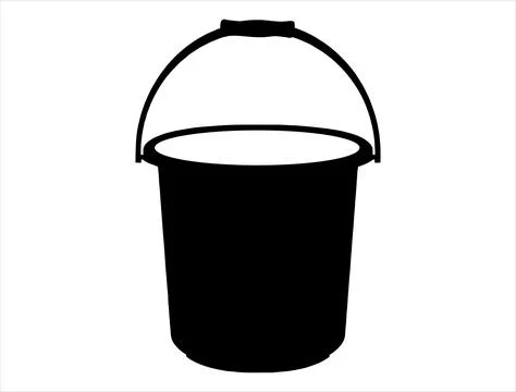 Bucket silhouette vector art Stock Illustration