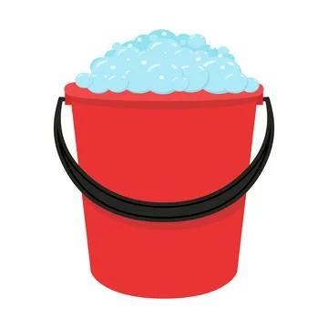 Bucket with soap foam Stock Illustration
