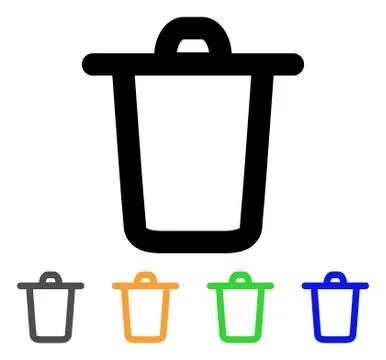 Bucket Stroke Icon Illustrazione stock