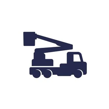 Bucket truck icon on white Stock Illustration