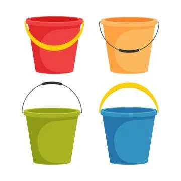 Bucket vector illustration in flat design  isolated on white background Stock Illustration