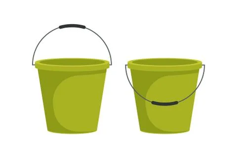Bucket vector illustration in flat design  isolated on white background Stock Illustration