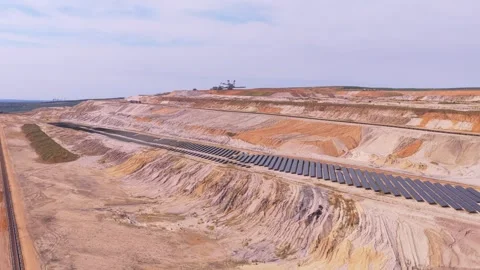 Bucket wheel excavator in german open pit lignite mine Stock Footage 342813077