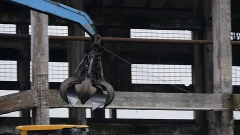 Bucket Wheel Excavator Machine Processing Coal At Export Port Stock Footage 122196829