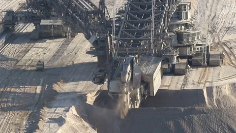 Bucket-wheel excavator mining Video stock 77344983