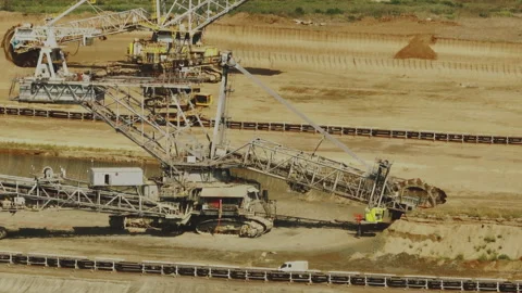 Bucket-wheel excavator mining Stockbeeldmateriaal 212624793