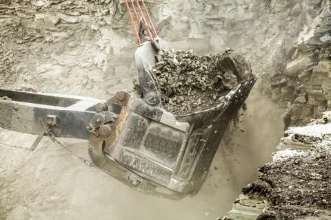 Buckets are lignite coal loader. Stock Photos