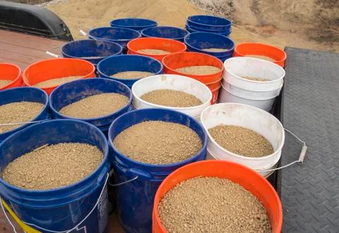 Buckets of Decomposed Granite 写真素材