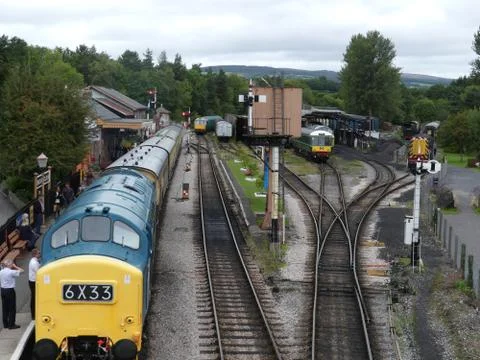 Buckfastleigh, England - August 27 2018. Steam trains at Buckfastleigh railways Stock Photos