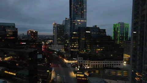 BuckHead aerial at night Stock Footage 193640142