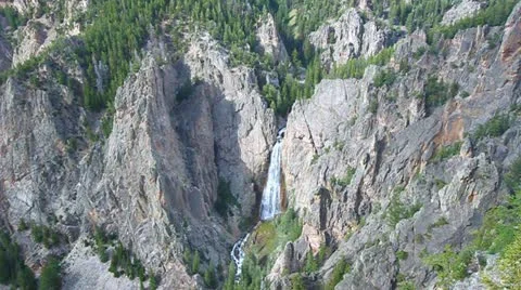 Bucking Mule Falls in Wyoming Stock Footage 20592425