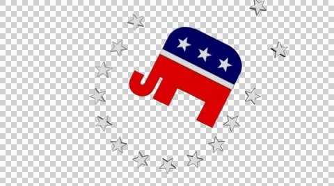 Bucking Republican Elephant Loop Vídeo Stock 45020089