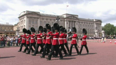 Buckingham Palace Changing of the guard Stock Footage 342164