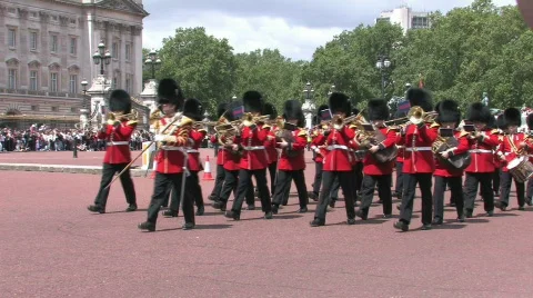 Buckingham Palace Changing of the guard Stock Footage 342175
