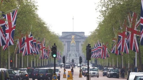 Buckingham Palace Flags Stock Footage 49466404