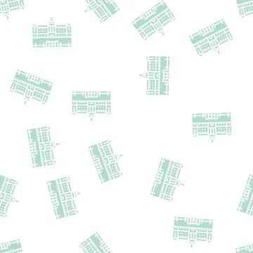 Buckingham palace glyph seamless pattern Stock Illustration