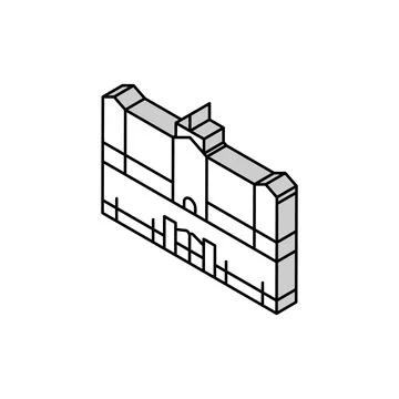 Buckingham palace isometric icon vector illustration Stock Illustration