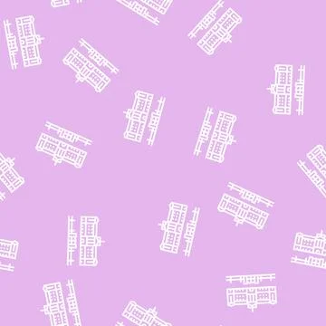 Buckingham palace line seamless pattern Stock Illustration