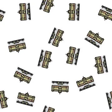 Buckingham palace vector seamless pattern Stock Illustration