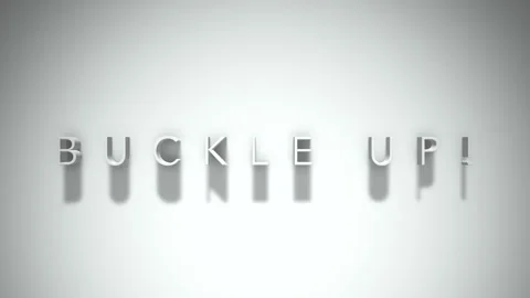 Buckle up! 3D title animation with shadows on a white background Stock Footage 297515474
