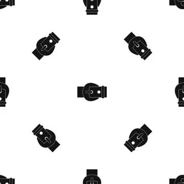 Buckle pattern seamless black Ilustração Stock