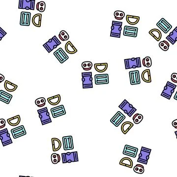 Buckles clothes accessories vector seamless pattern Stock Illustration