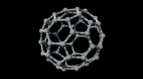 Buckminsterfullerene, molecular model 스톡 동영상 64826099