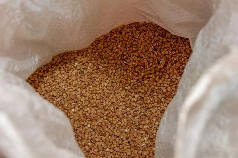 Buckwheat in the bag Stock Photos