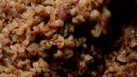 Buckwheat with beef stew Stock Footage 310816054