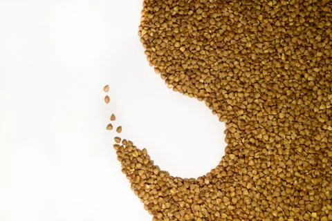 Buckwheat close-up on a white background Stock Photos
