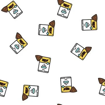 Buckwheat flour bag vector seamless pattern Stock Illustration