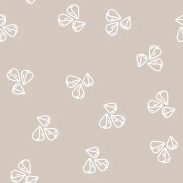 Buckwheat grain healthy line vector seamless pattern Stock Illustration