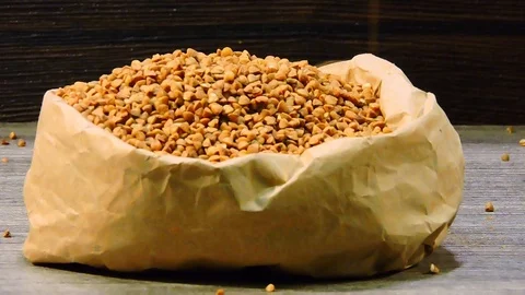 Buckwheat grain strews. Stock Footage 102062007