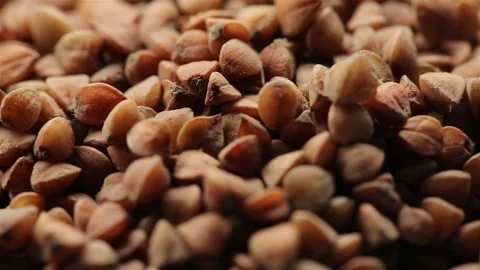 Buckwheat grains in macro form, healthy food Stock Footage 249952017