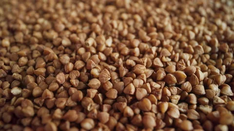 Buckwheat grains rotate in close-up Stock Footage 195945774