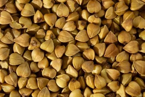 Buckwheat macro on a white background, texture Stock Photos