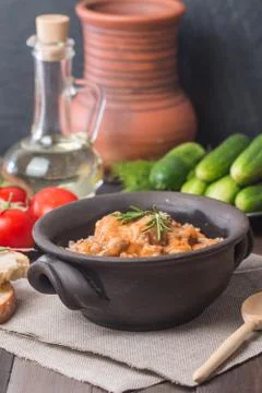 Buckwheat with meat Stock Photos