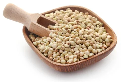Buckwheat over white background Stock Photos