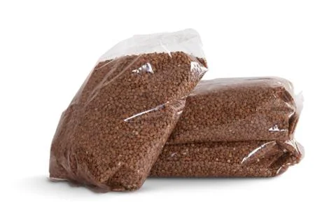 Buckwheat in a package Stock Photos