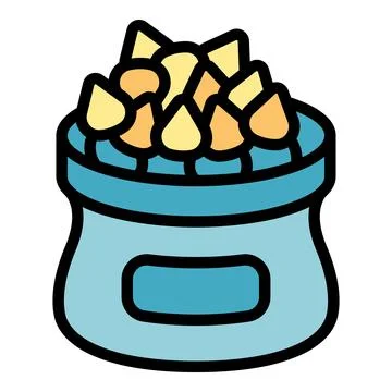 Buckwheat sack icon vector flat 스톡 일러스트