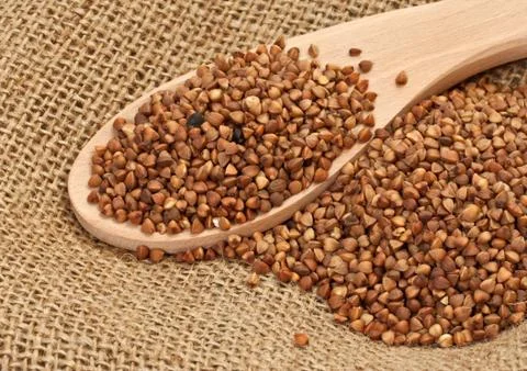 Buckwheat on a sacking Stock Photos