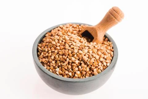 Buckwheat on a white background Stock Photos